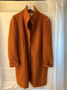 Women's Teddy Coat in Burnt Orange - Casual Chic Outerwear